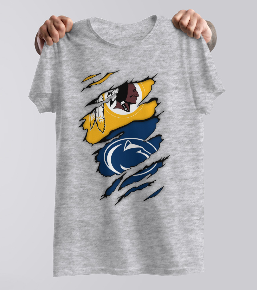 Washington Redskins Penn State Nittany Lions Fan Logo Mashup T-Shirt