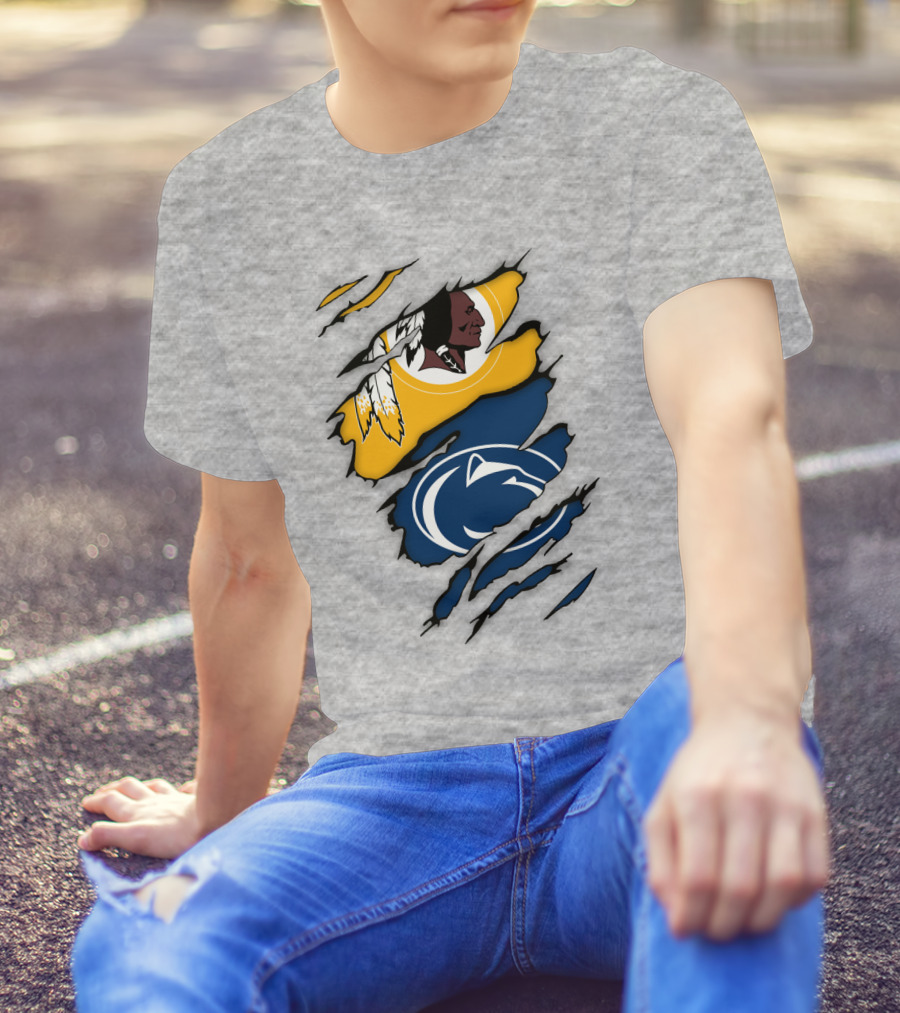 Washington Redskins Penn State Nittany Lions Fan Logo Mashup T-Shirt