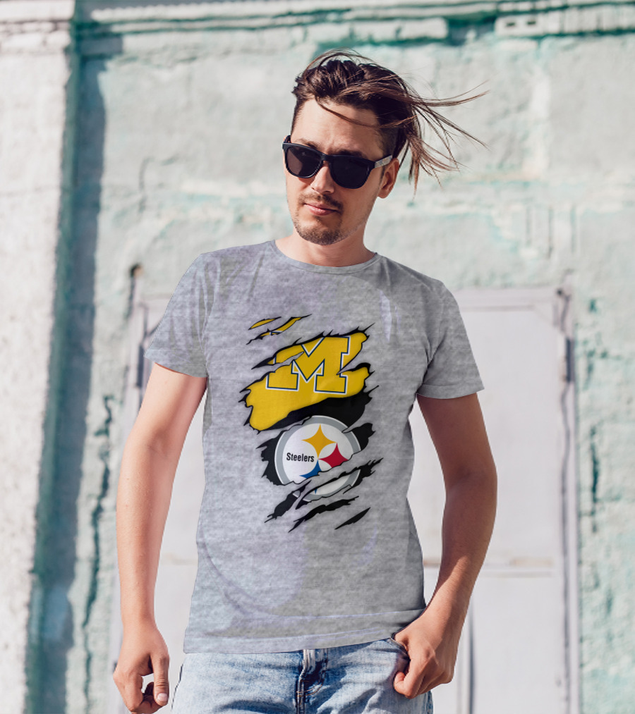 Pittsburgh Steelers Michigan Wolverines Collaboration T-Shirt