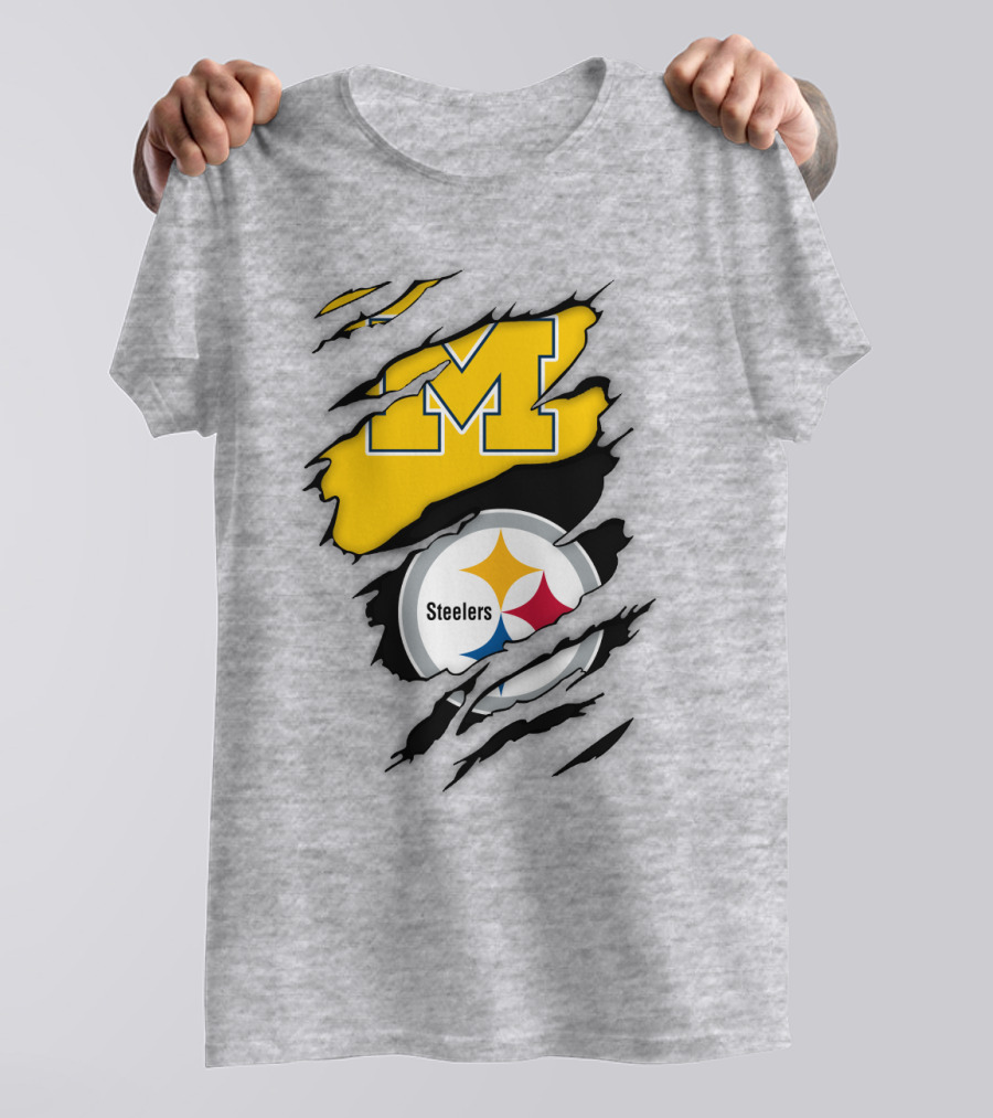 Pittsburgh Steelers Michigan Wolverines Collaboration T-Shirt