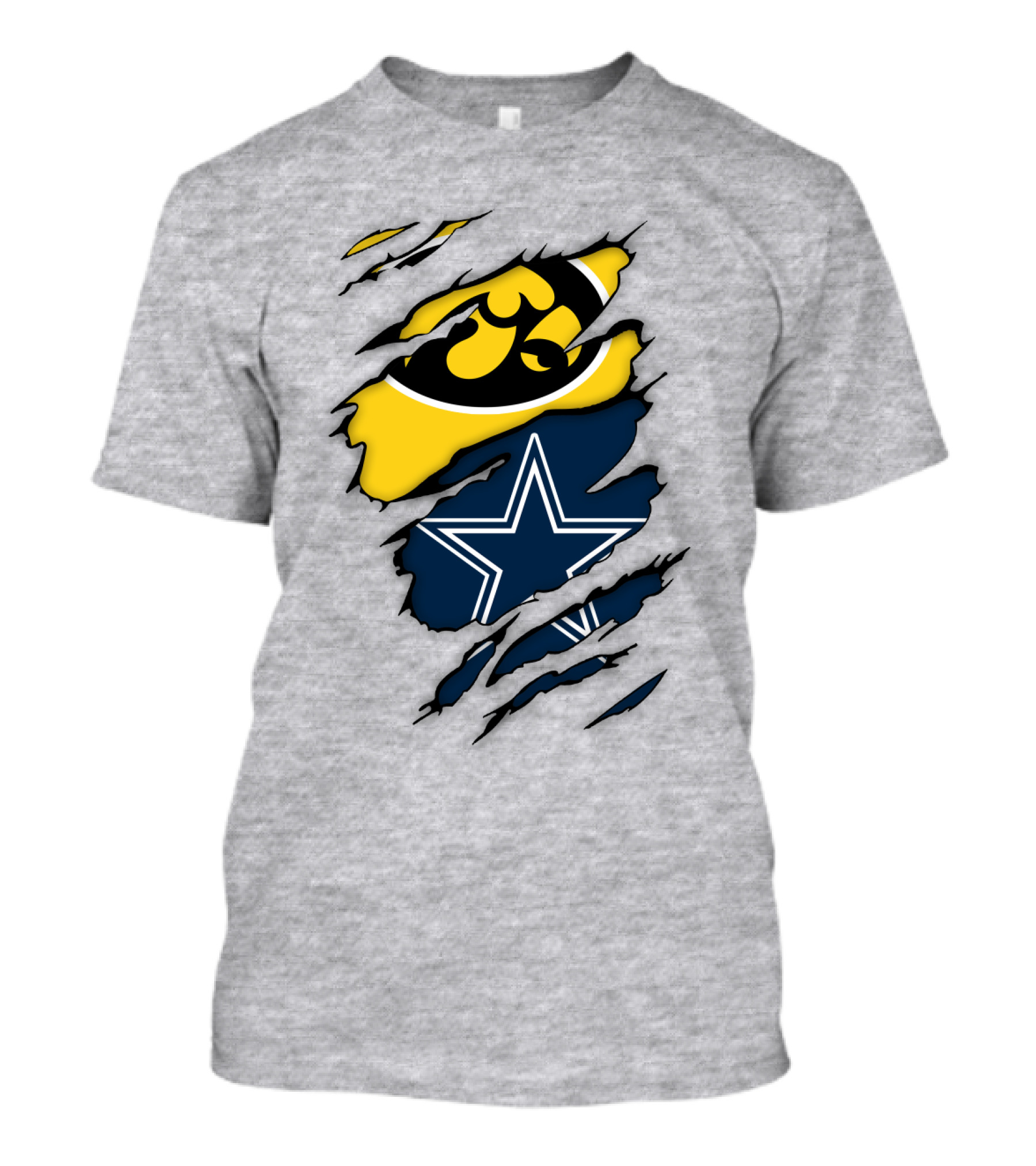 Dallas Cowboys Iowa Hawkeyes Fan Claw Marks T-Shirt