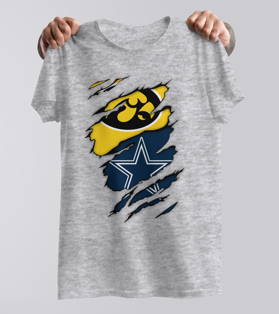 Dallas Cowboys Iowa Hawkeyes Fan Claw Marks T-Shirt