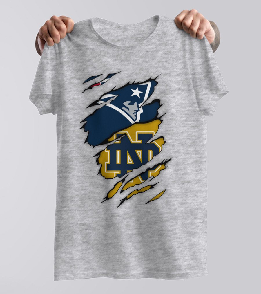 Notre Dame Fighting Irish Patriots Logo Mashup T-Shirt