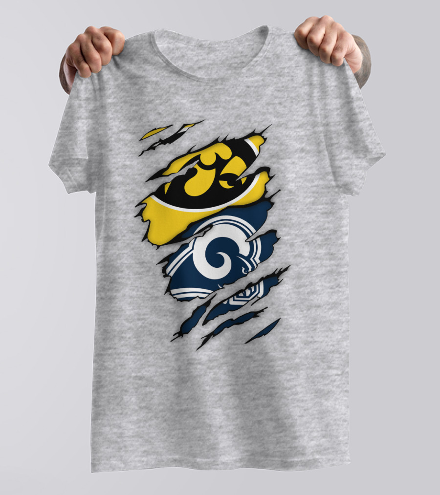 Los Angeles Rams Iowa Hawkeyes Claw Marks T-Shirt