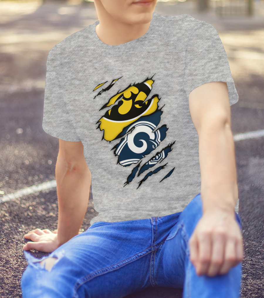 Los Angeles Rams Iowa Hawkeyes Claw Marks T-Shirt