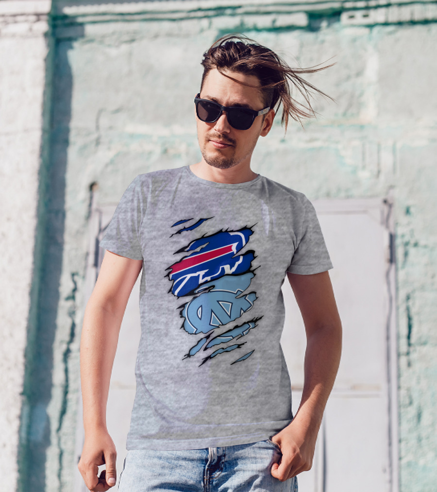 Buffalo Bills North Carolina Tar Heels Logo Claw Marks T-Shirt