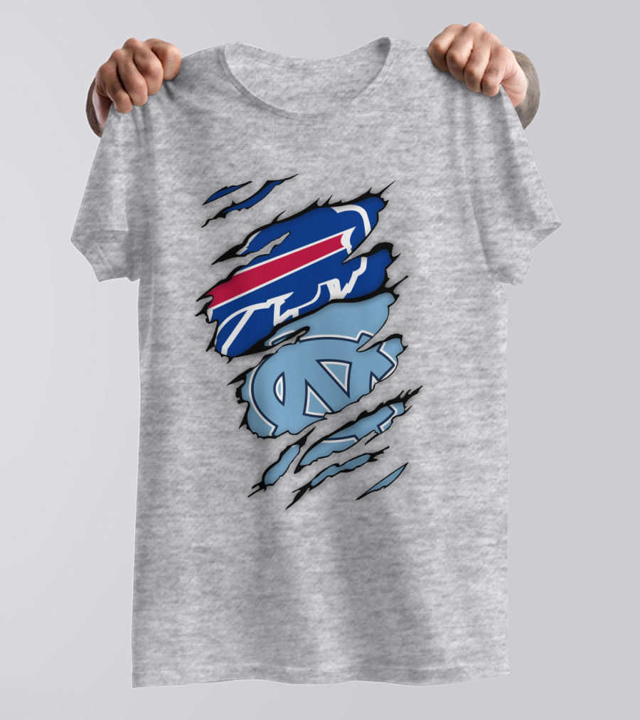 Buffalo Bills North Carolina Tar Heels Logo Claw Marks T-Shirt