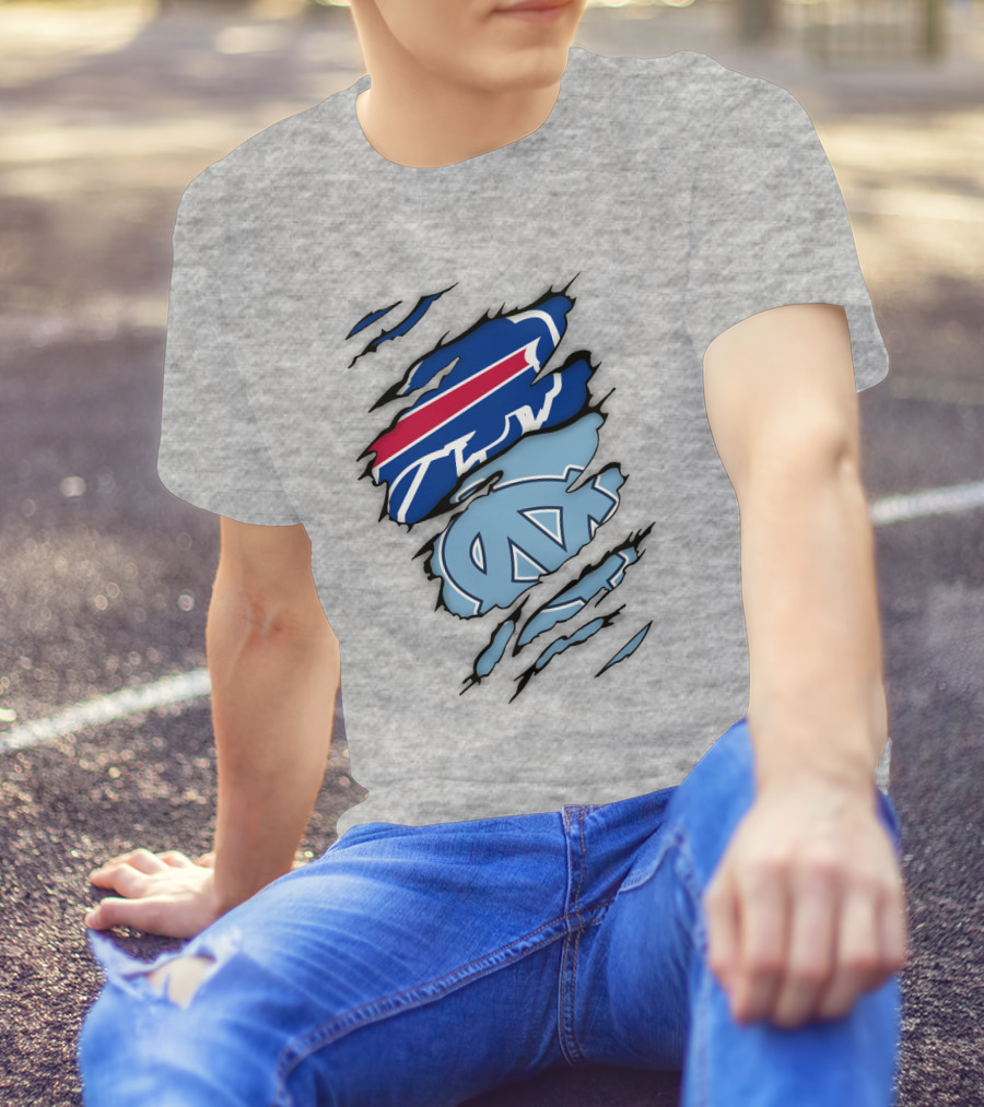 Buffalo Bills North Carolina Tar Heels Logo Claw Marks T-Shirt