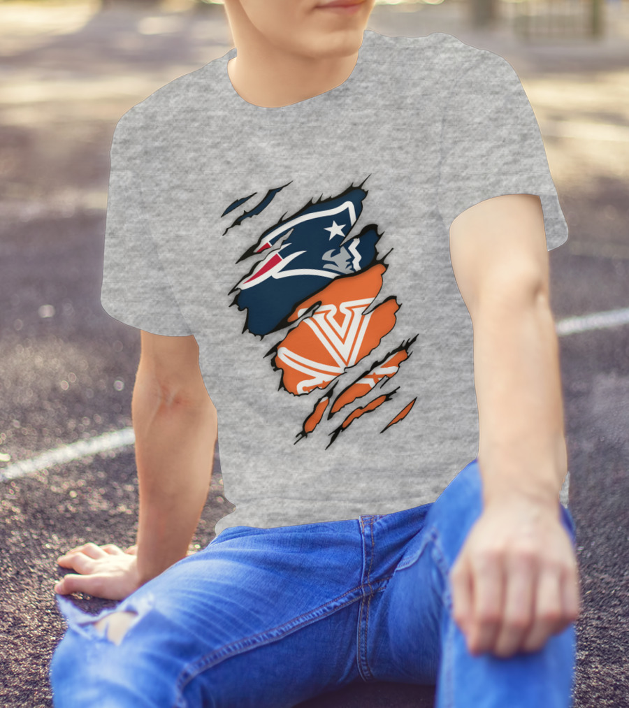 New England Patriots Virginia Cavaliers Dual Logo Fan T-Shirt