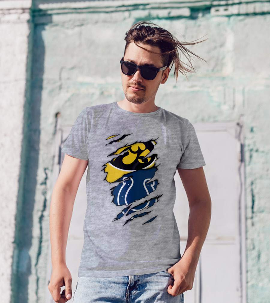 Indianapolis Colts Iowa Hawkeyes Logo Mashup T-Shirt