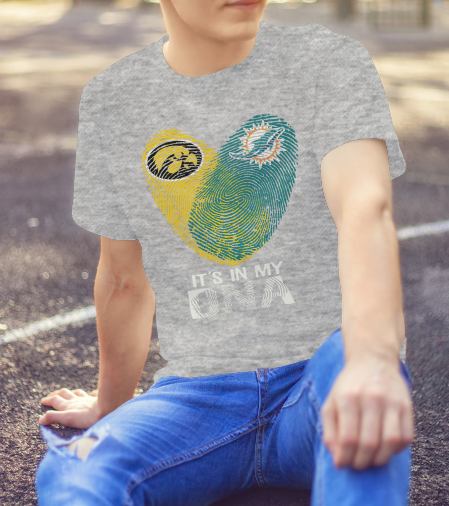 Miami Dolphins Iowa Hawkeyes It's In My Dna T-Shirt