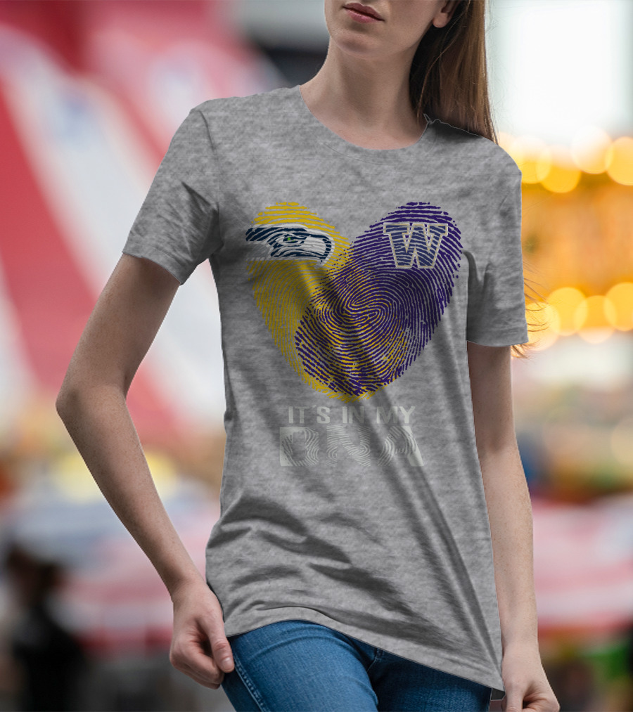 Seattle Seahawks Washington Huskies It's In My Dna T-Shirt