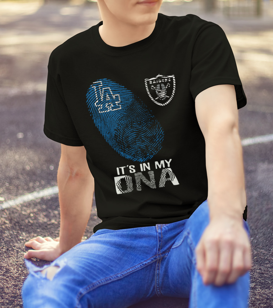 It's In My Dna Oakland Raiders Los Angeles Dodgers T-Shirt