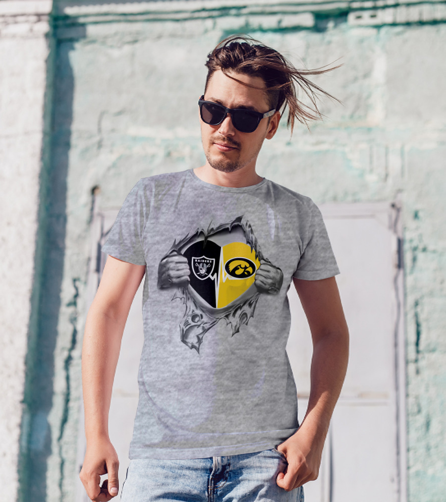 Oakland Raiders Hawkeyes Heart T-Shirt
