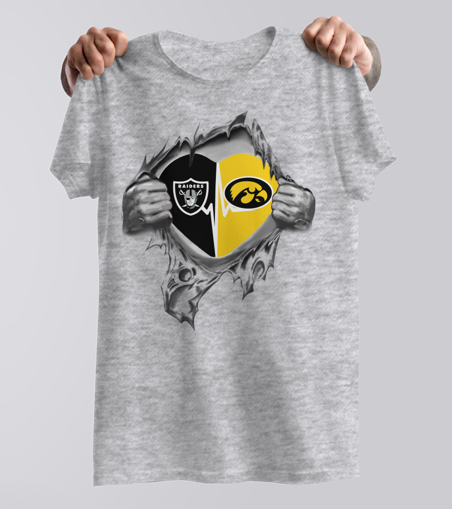 Oakland Raiders Hawkeyes Heart T-Shirt