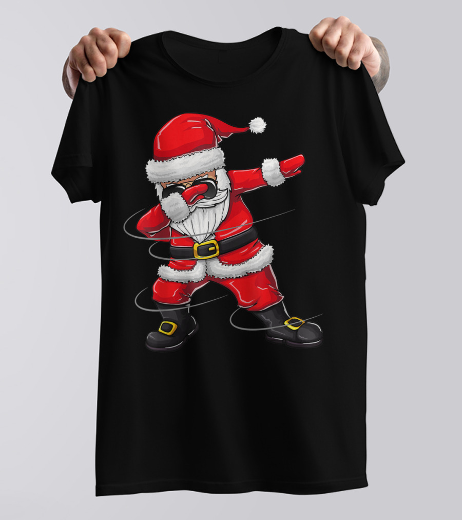 Christmas Dabbing Santa Boy Girl Santa Dab Pose T-Shirt