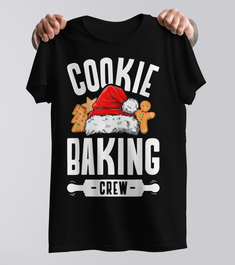 Cookie Baking Crew Christmas Santa Hat Gingerbread Family T-Shirt