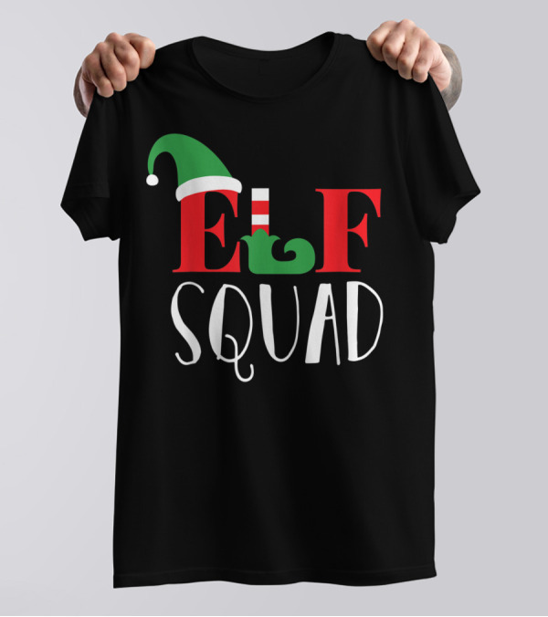 Family Christmas Matching Holiday Elf Squad Group T-Shirt