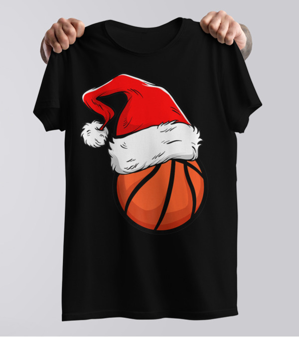 Funny Basketball Coach Player Santa Hat T-Shirt