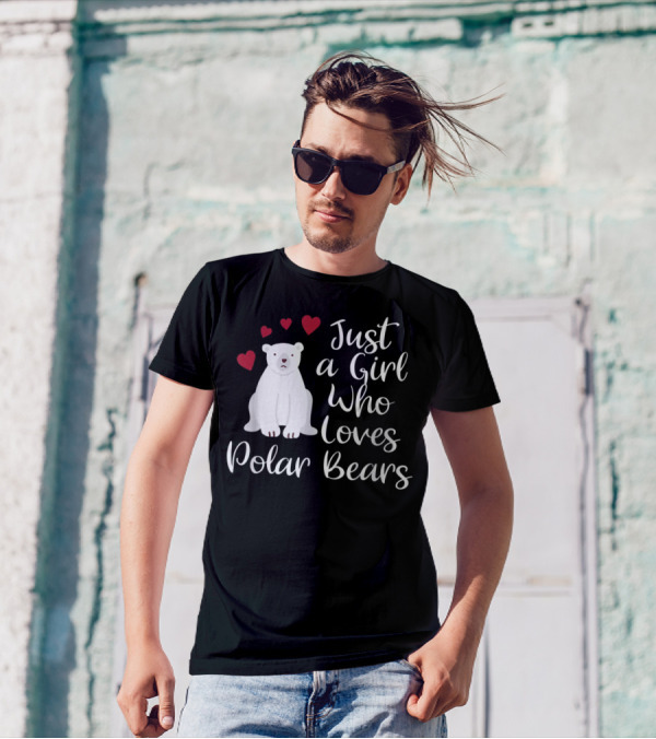 Just A Girl Who Loves Polar Bears Hearts Arctic T-Shirt