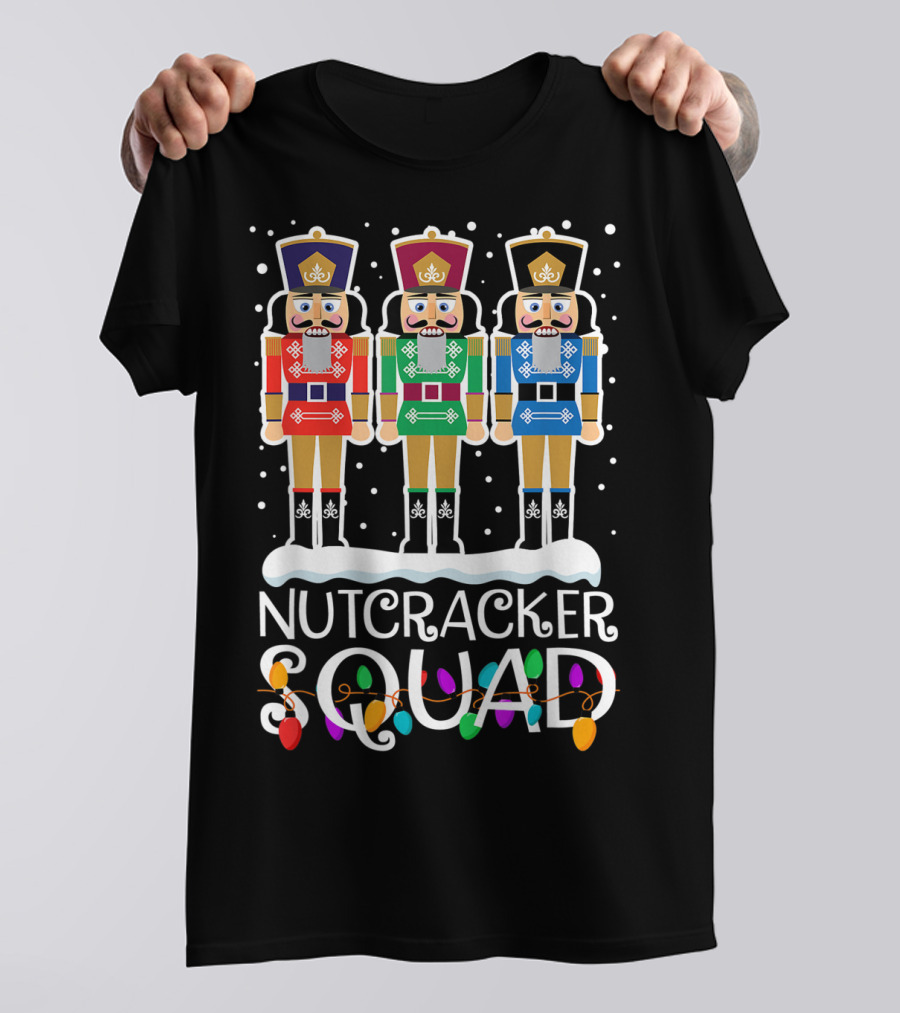Nutcracker Squad Holiday Ballet Dance Christmas Lights T-Shirt
