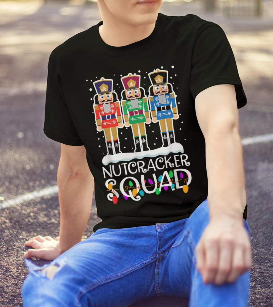 Nutcracker Squad Holiday Ballet Dance Christmas Lights T-Shirt