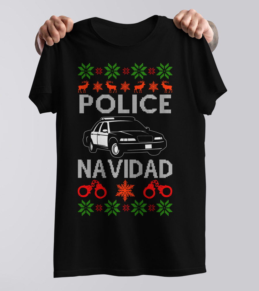 Police Navidad Ugly Christmas Holiday Law Enforcement T-Shirt