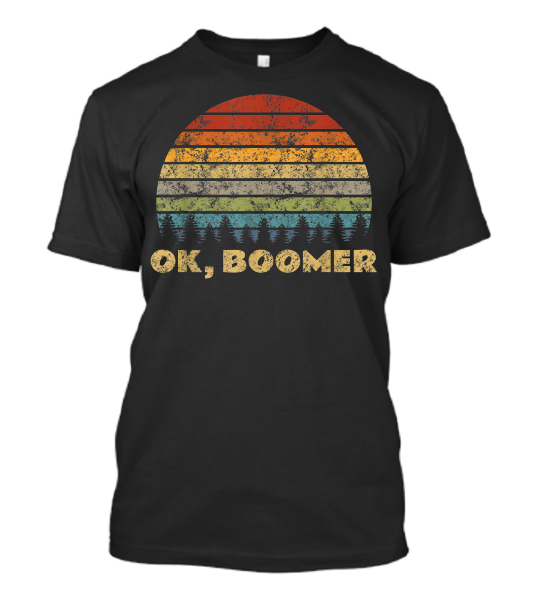 Vintage Sunset OK Boomer Retro Stripes T-Shirt