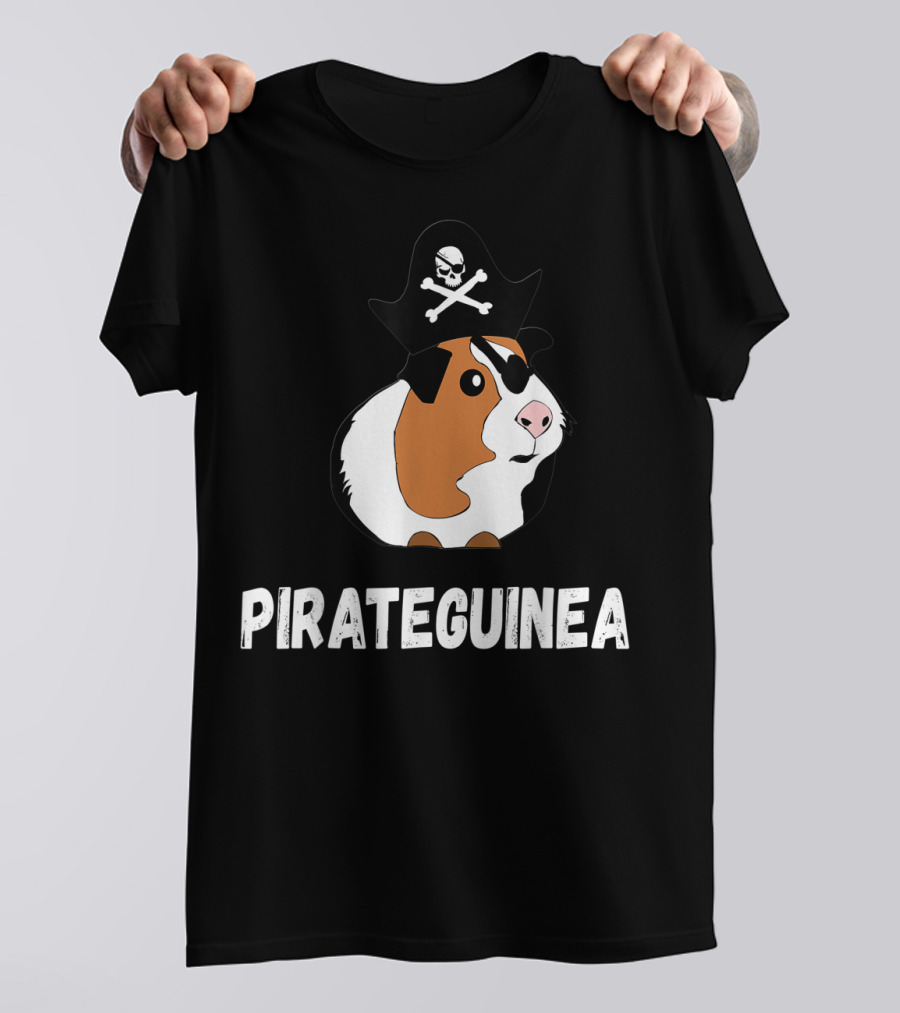 PIRATEGUINEA Captain Guinea Pigs Sails Of Sea Skeleton Pets T-Shirt