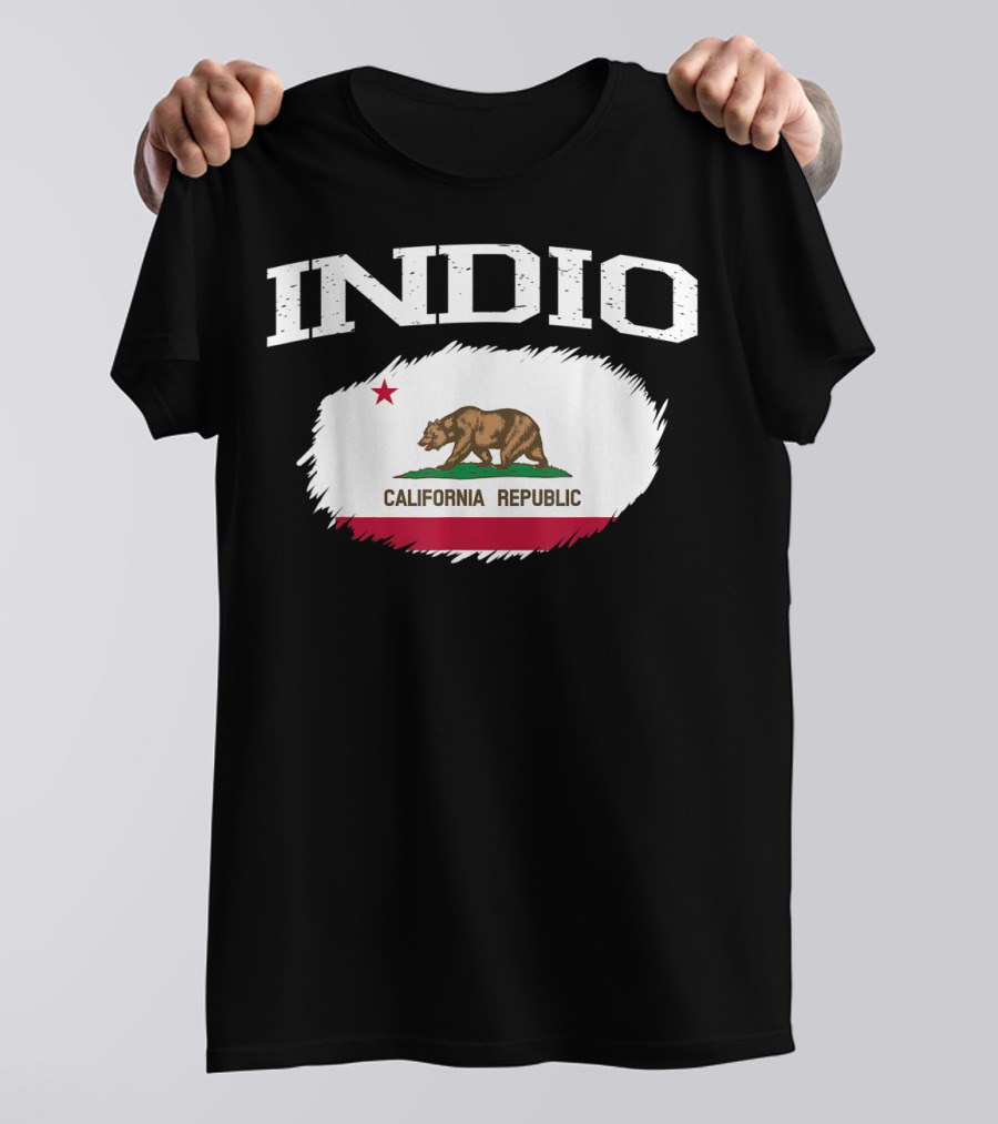 INDIO CALIFORNIA REPUBLIC Vintage USA Flag Sports T-Shirt