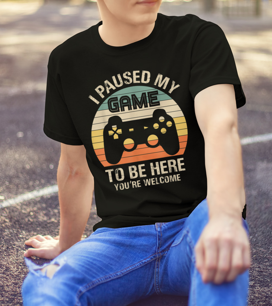 I Paused My Game You're Welcome Retro Controller T-Shirt