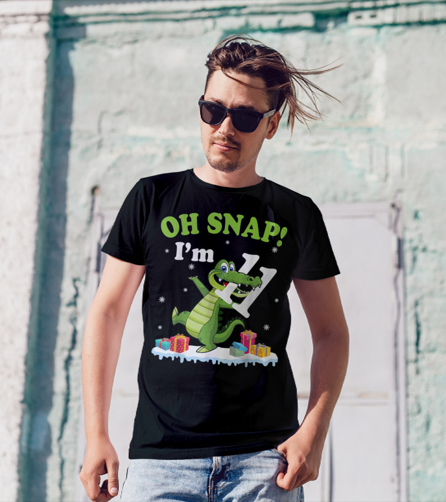 Oh Snap I'm Eleven Crocodile Snow Noel T-Shirt