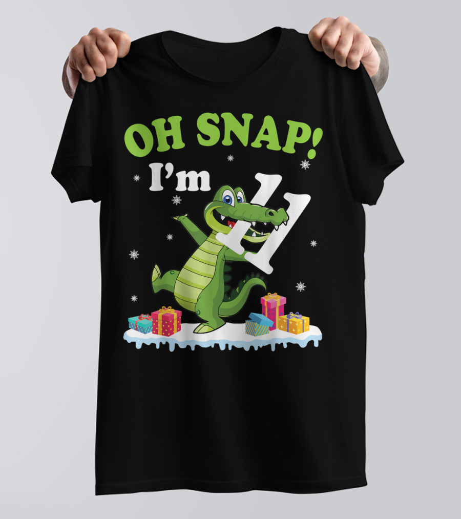 Oh Snap I'm Eleven Crocodile Snow Noel T-Shirt