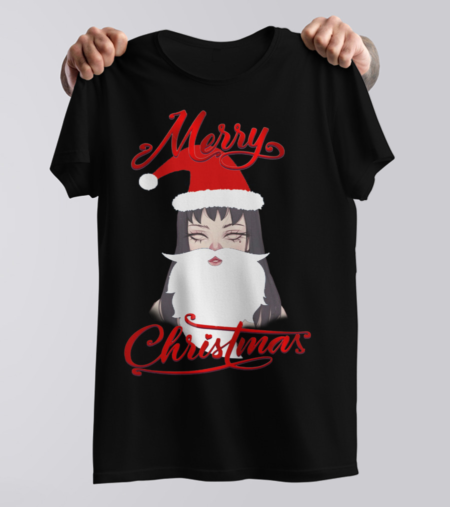 Merry Christmas Uzumaki Kirie Goshima Manga Santa Hat And Beard T-Shirt