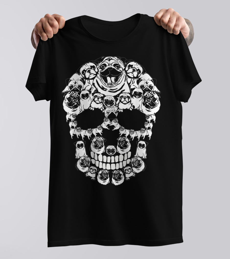 Pug Dog Skull Halloween T-Shirt