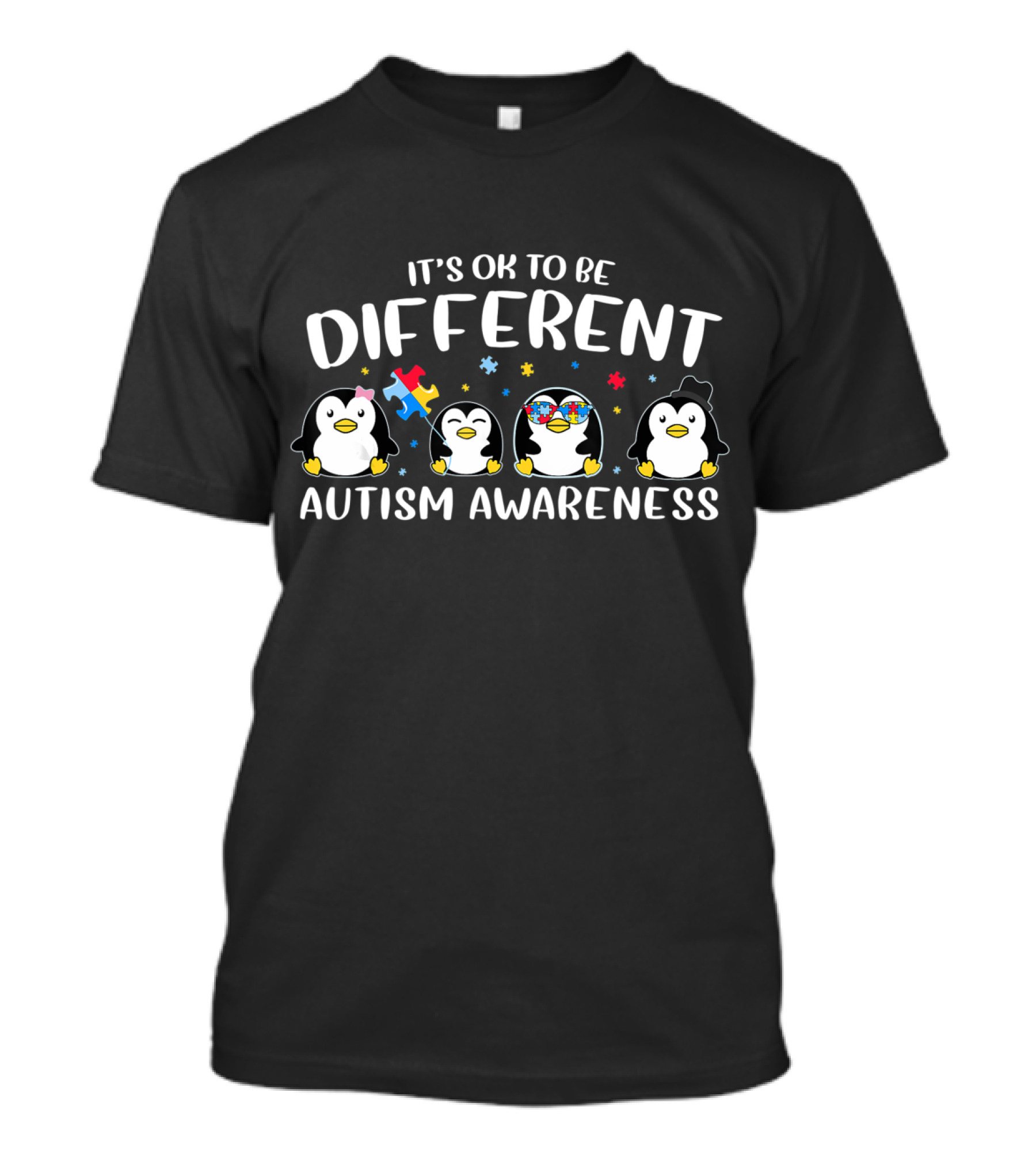 It's OK To Be Different Penguin Autism Awareness T-Shirt