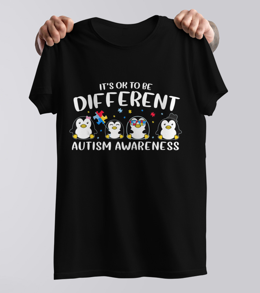 It's OK To Be Different Penguin Autism Awareness T-Shirt