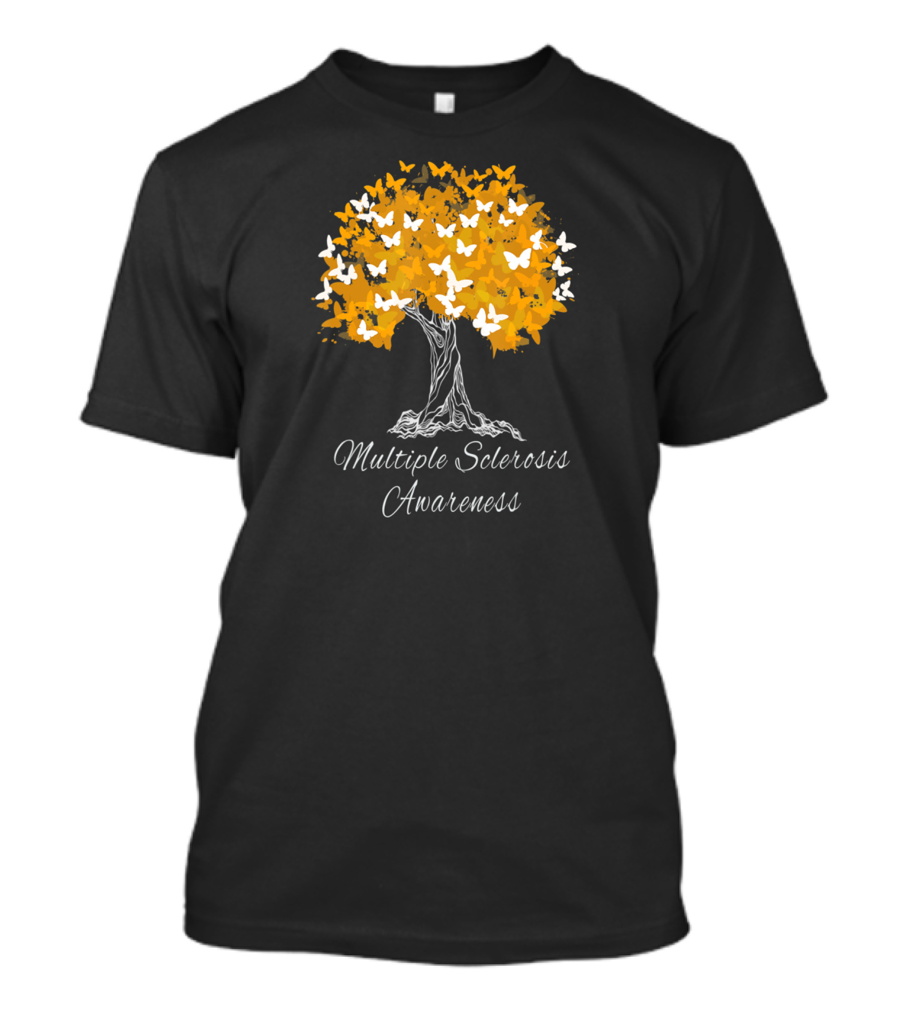 Multiple Sclerosis Awareness Tree With Butterflies T-Shirt