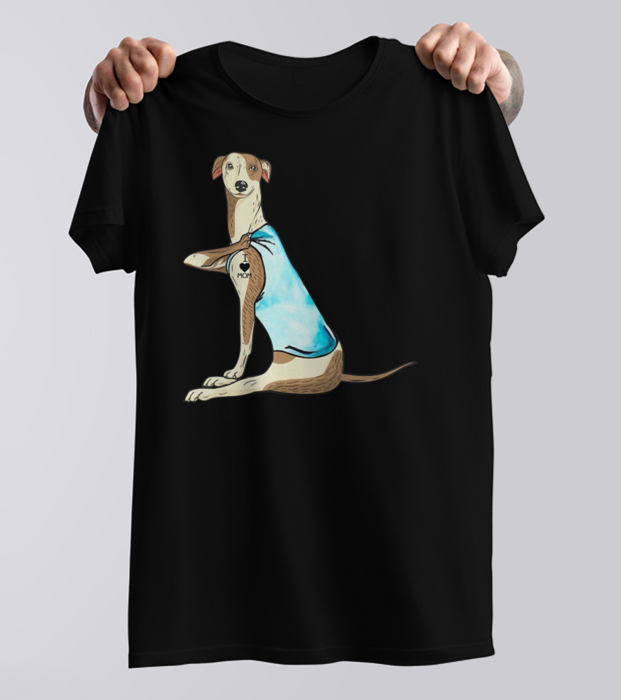 Whippet Dog I Love Mom Tattoo Iconic T-Shirt