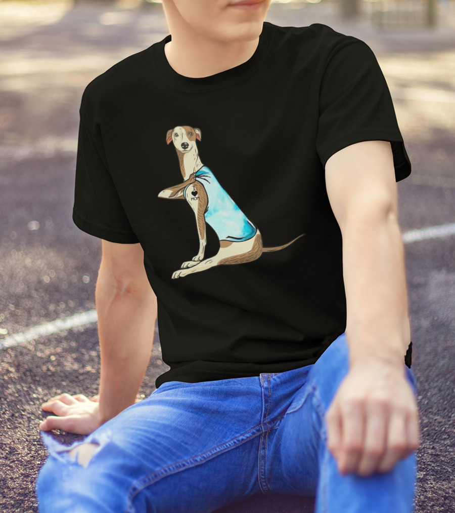 Whippet Dog I Love Mom Tattoo Iconic T-Shirt