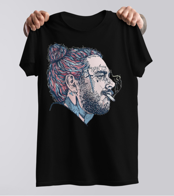 Post Malone Side Profile Smoking T-Shirt
