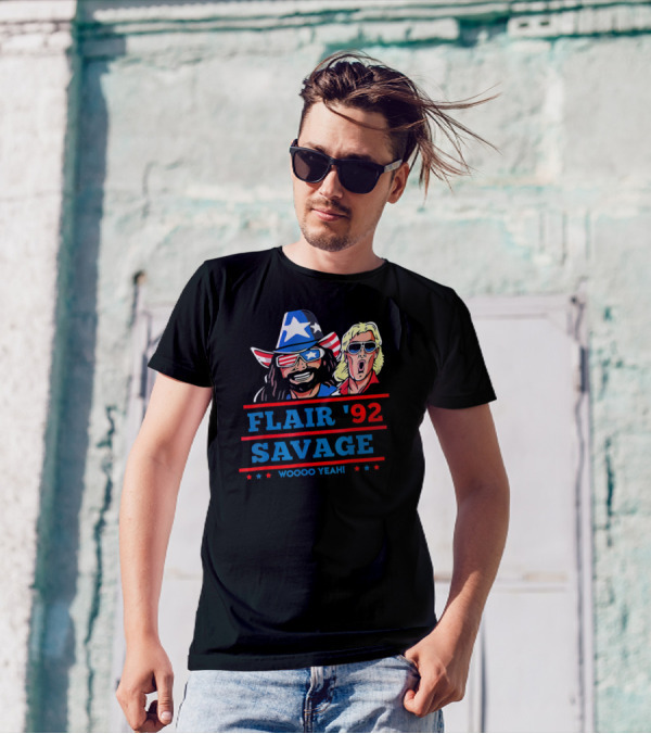 Flair '92 Savage Woooo Yeah Star-Spangled Duo T-Shirt