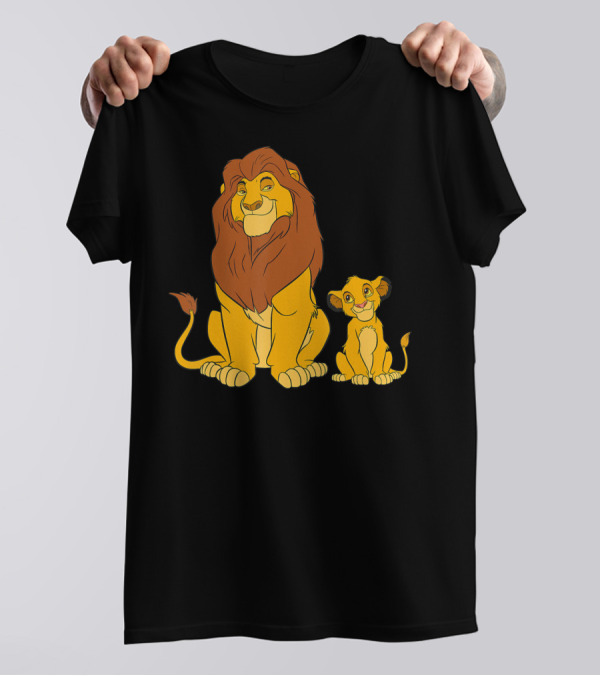 Disney The Lion King Mufasa And Young Simba Sitting Together T-Shirt