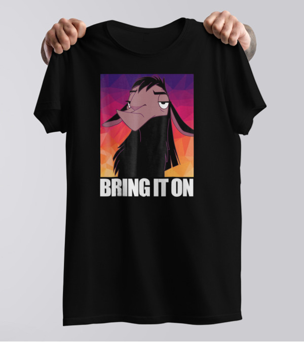 Disney Emperor's New Groove Kuzco Llama Bring It On Colorful Geometric Background T-Shirt