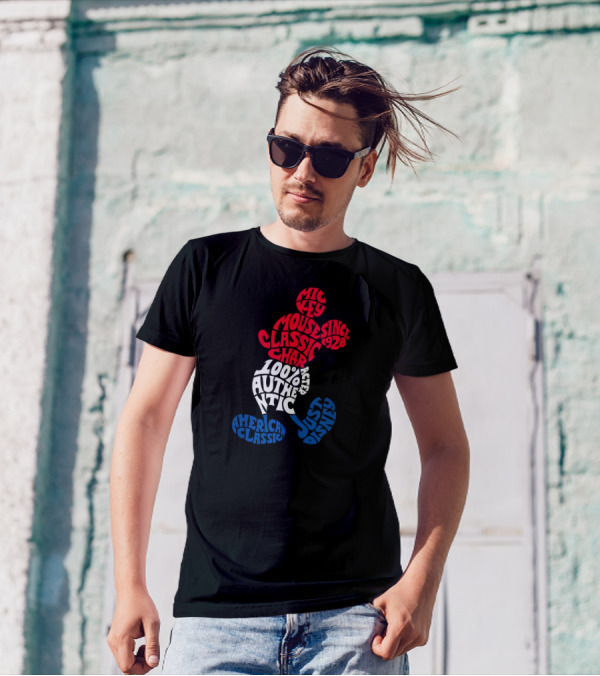 Disney Mickey Mouse American Classic 100% Authentic Since 1928 Just Character T-Shirt