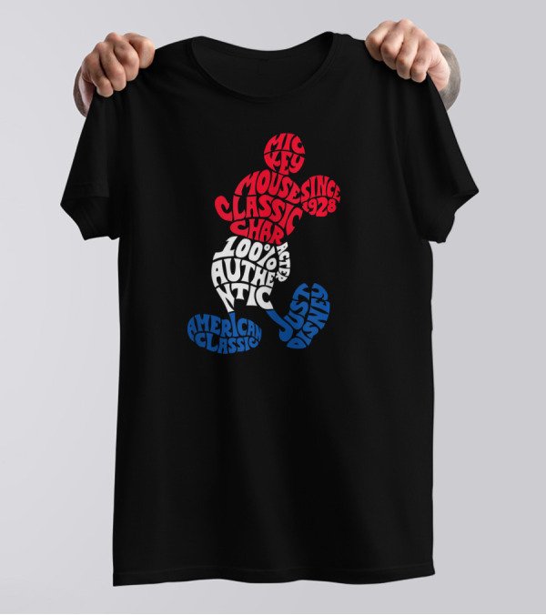 Disney Mickey Mouse American Classic 100% Authentic Since 1928 Just Character T-Shirt