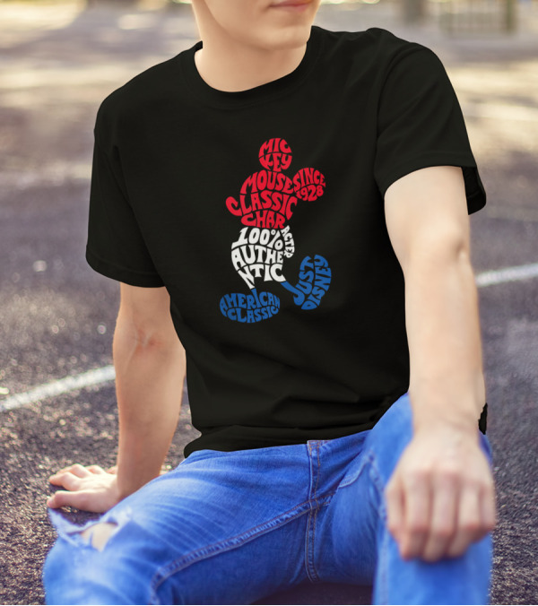 Disney Mickey Mouse American Classic 100% Authentic Since 1928 Just Character T-Shirt