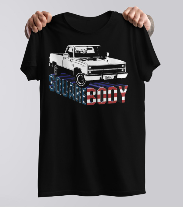 Square Body Truck American Flag Patriotic T-Shirt