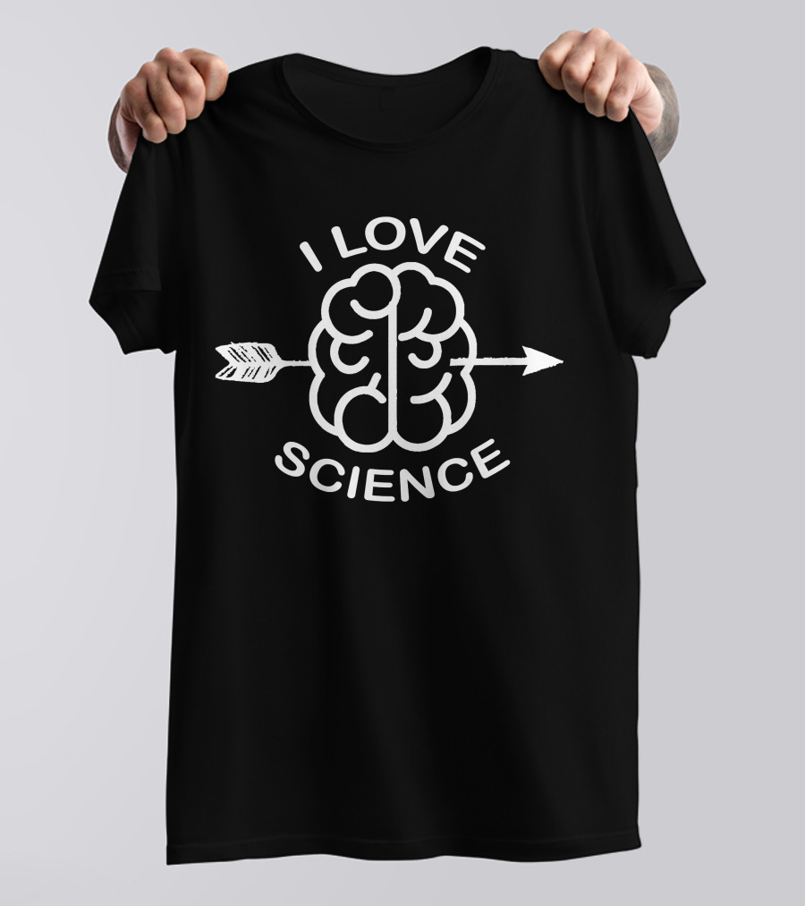 I Love Science Arrow Brain Fun T-Shirt