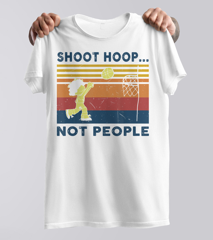 Shoot Hoop Not People Retro Basketball Stripes T-Shirt